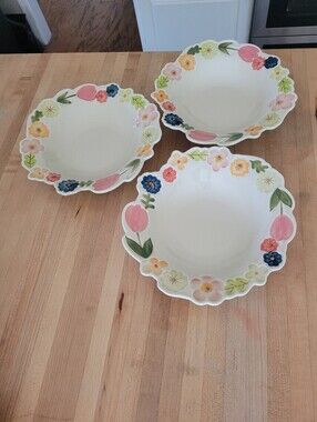 NEW Potters Studio Floral Ceramic Serving Bowls - Set of 3